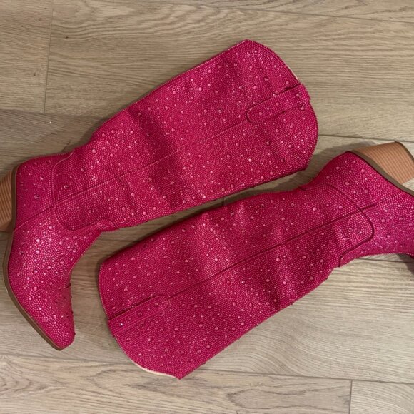 Pink Rhinestone Cowboy Boots - Picture 2 of 7